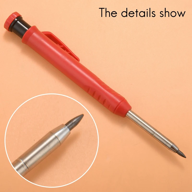 3X Deep Hole Marker Premium Mechanical Pencil Marker With Integrated Sharpener-For Wood, Metal,Stone I Drill Hole Marker