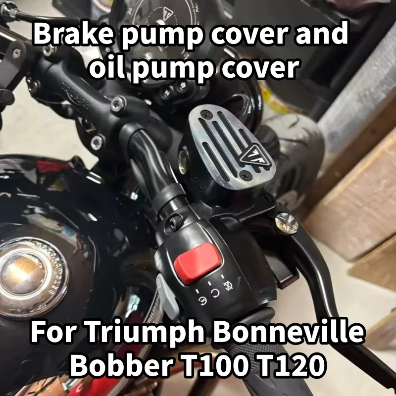 For Triumph Bonneville Bobber T100 T120 Front Brake Reservoir Master Cylinder Disc Cap Cover Black Speedmaster Accesorios Moto