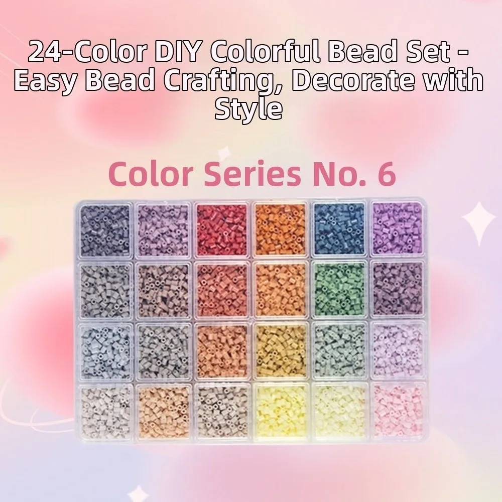 2.6mm Perler Hama Beads Kit DIY Make Puzzle Handmade Crafts Decor Hama Beads Box Premium Small Bean 24Colors Melting Beads Kits