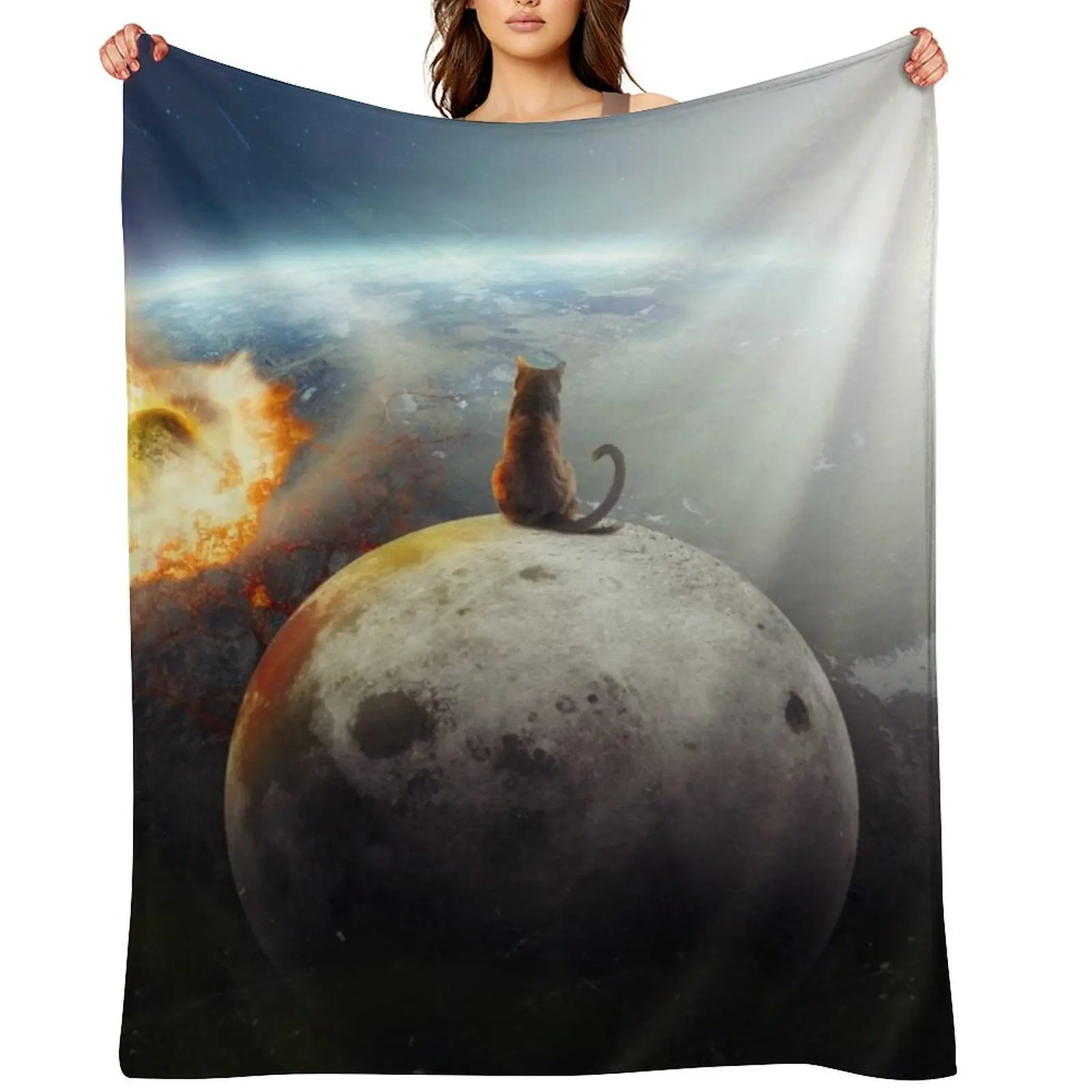 

Cat Victory Throw Blanket Soft Plush Plaid Comforter Blankets For Baby Summer Blankets