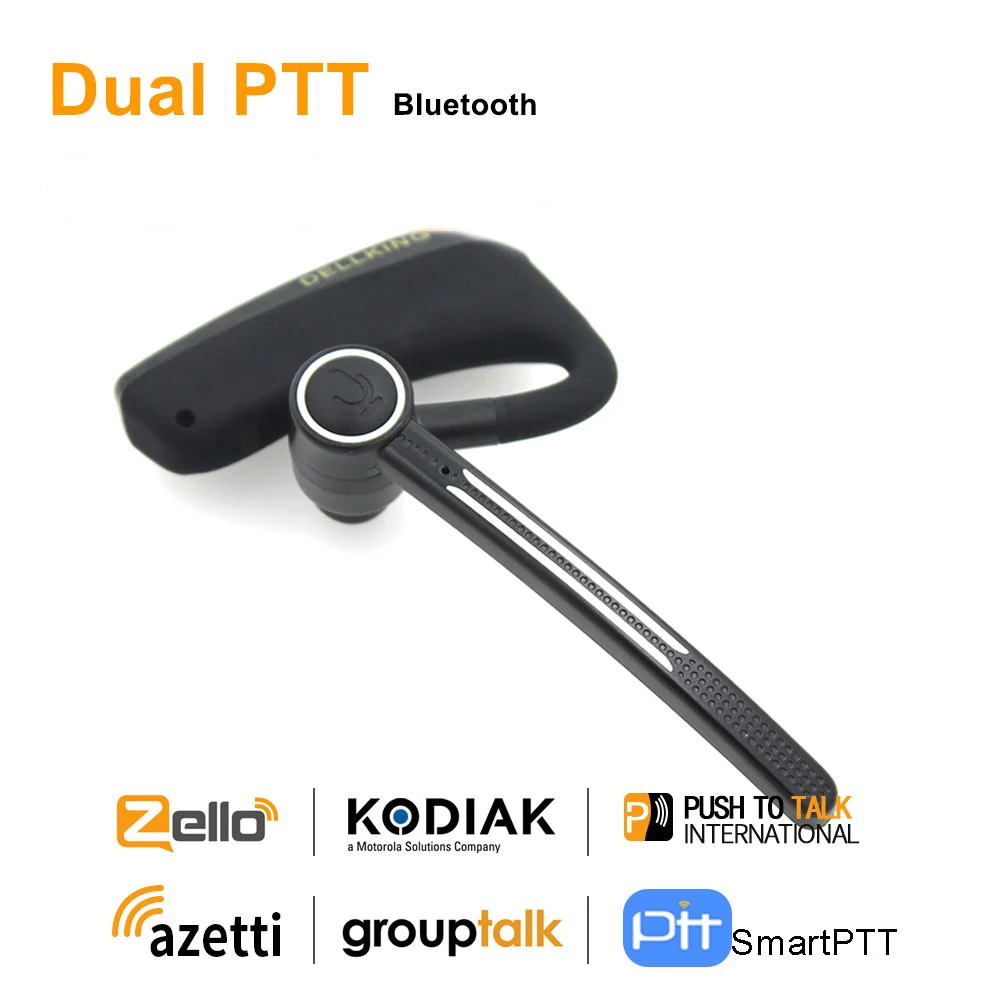 Anysecu Dual PTT Wireless Earphone E2 Wireless-compatible PTT Headset For Android Radio Cell Phone REAL PTT ZELLO Walkie Talkie