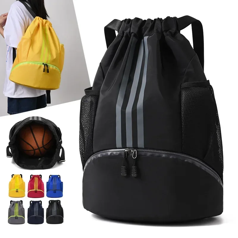 Sports Bag Basketback Nylon Waterproof Fitness Bag Outdoor Sports Basketball Bag Large Capacity Casual Lightweight Backpack