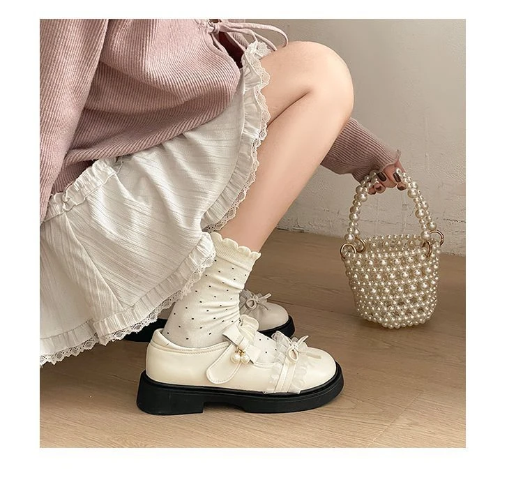 Neue Mary Janes Loafers mit klobigem Absatz, süße Schleifen-Schuhe für Damen, lässige Schuhe im Preppy College JK-Stil für Mädchen – Detail 8