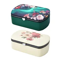 Travel Size Jewelry Case Gift Women Dustproof Display Storage Holder Box Jewelry Organizer Case for Rings Watches Pendant Bangle
