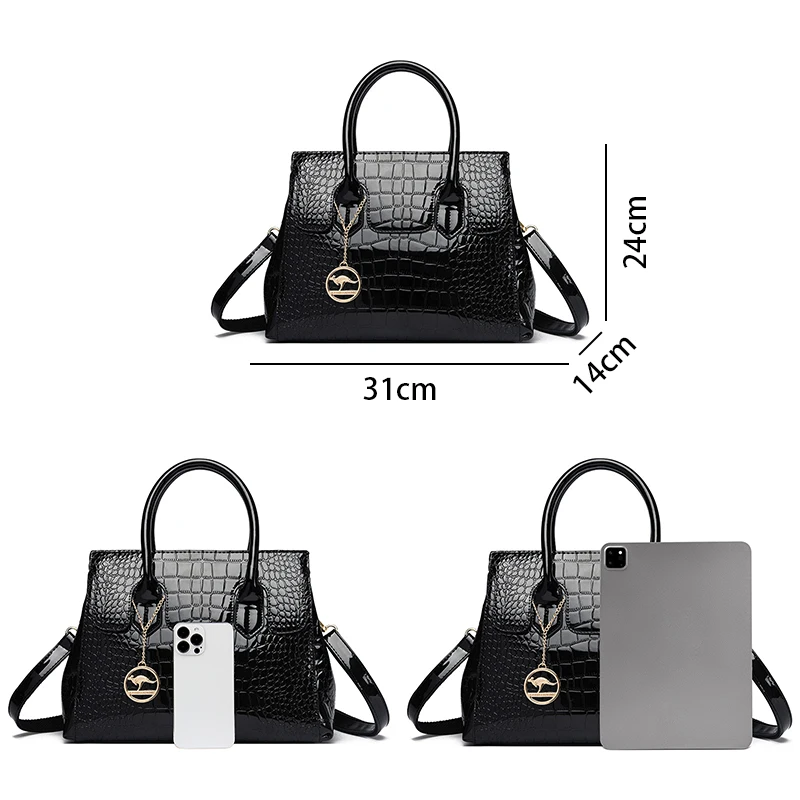 2024 Fashion Trend Women\'s Shoulder Bag High Quality Lacquer Leather Women Handbag Luxury Designer Female Crossbody Bags Wallet