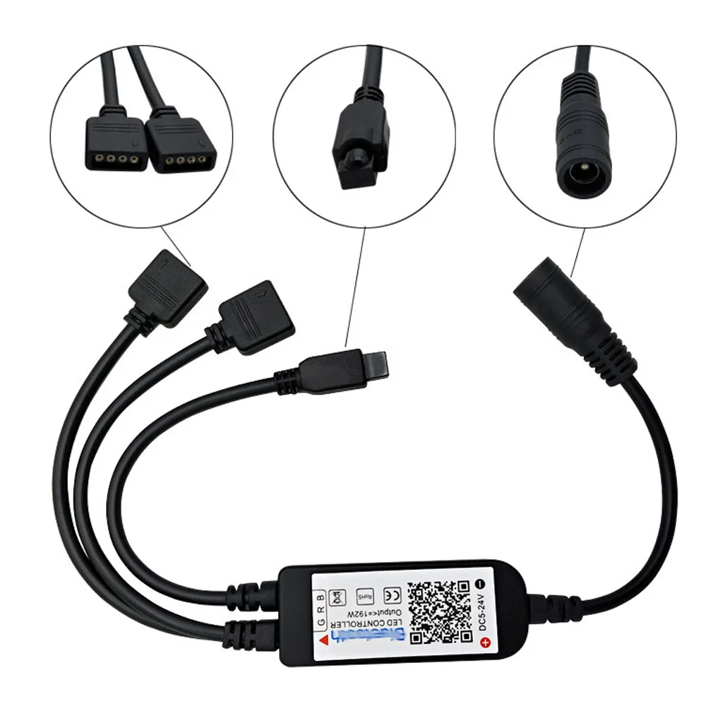 24key Led Infrarood Bluetooth Rgb Controler 1 Naar 2 Controller Ir Remote Dimmer Dc 5-24V Voor Smartphone app Dimmen Lamp