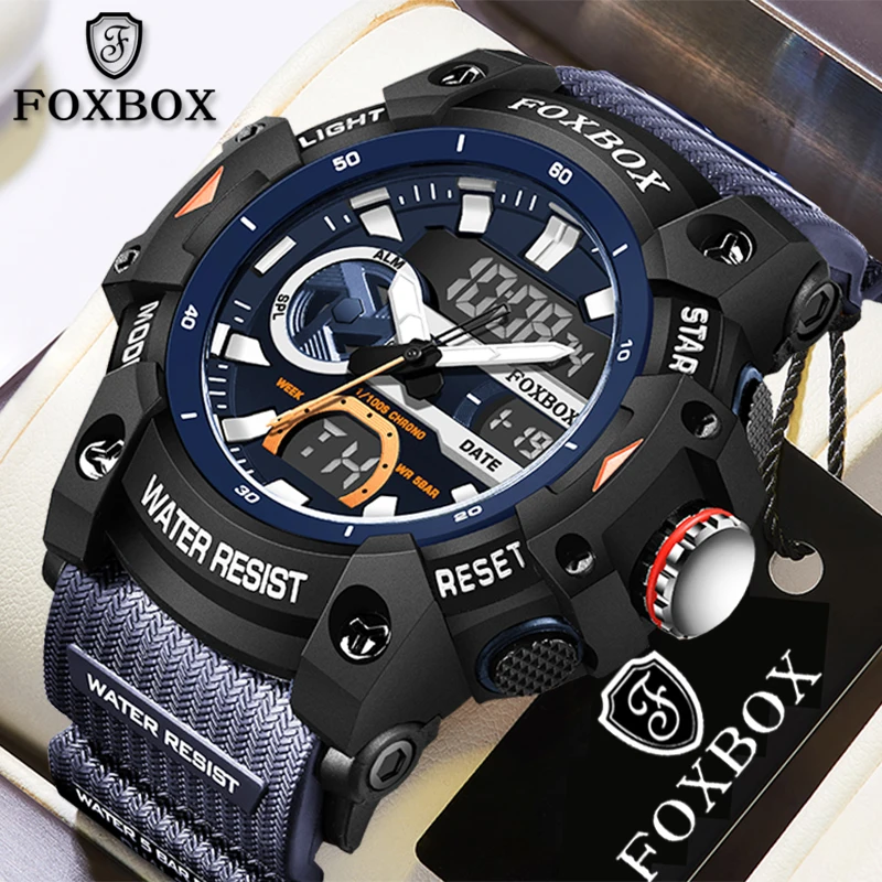 

FOXBOX новые модные кварцевые часы мужские LIGE брендовые спортивные электронные мужские часы 5ATM водонепроницаемые светящиеся наручные часы Reloj Hombre