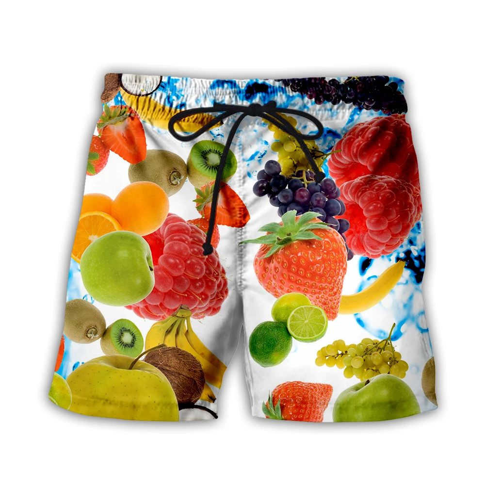 Summer Fun Fruit Shorts 3D Printed Men's Casual Fashion Beach Shorts Casual Summer Trunks Hip Hop Short Pants Streetwear S-5XL