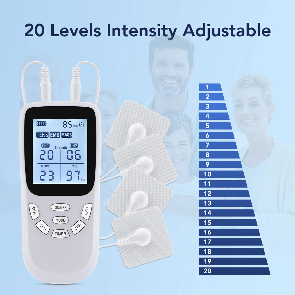 Rechargable EMS Tens Muscle Stimulator 36 Modes 20 Intensities Levels Full Body Massager ack Waist Knee Muscle Relaxation Device