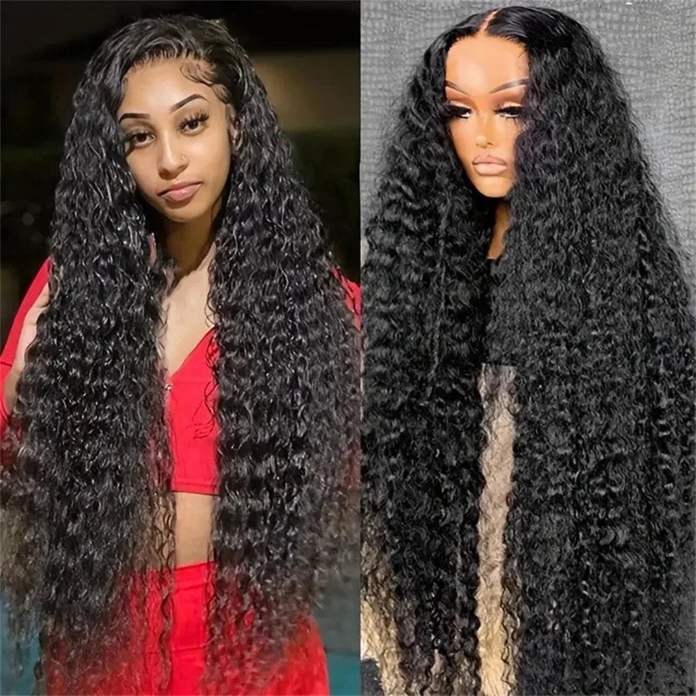 

Deep Wave 13x4 Transparent Lace Frontal Curly Human Hair Wig For Women Pre Plucked Glueless Brazilian Remy Hair 150-180% Density