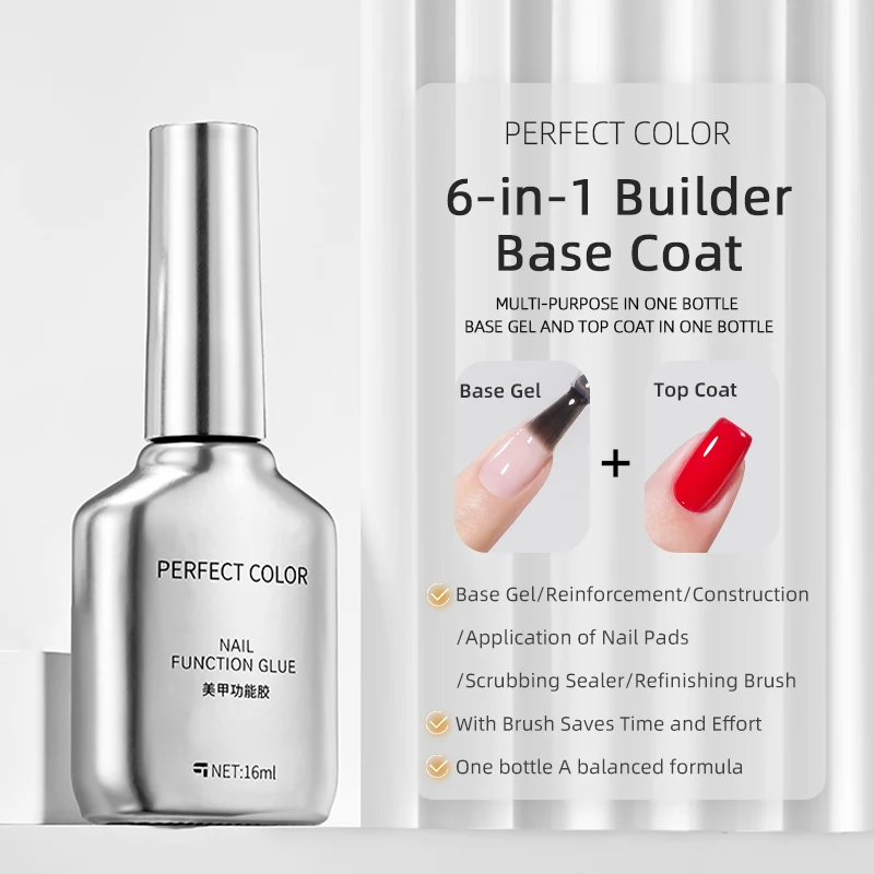 PERFEKTE FARBE, 16 ml, kein abwischbares Gel-Decklack- und Grundlack-Set – glänzende Oberfläche und langlebig, Soak Off LED-Nagellampe, Gel-Basislack – Detail 11
