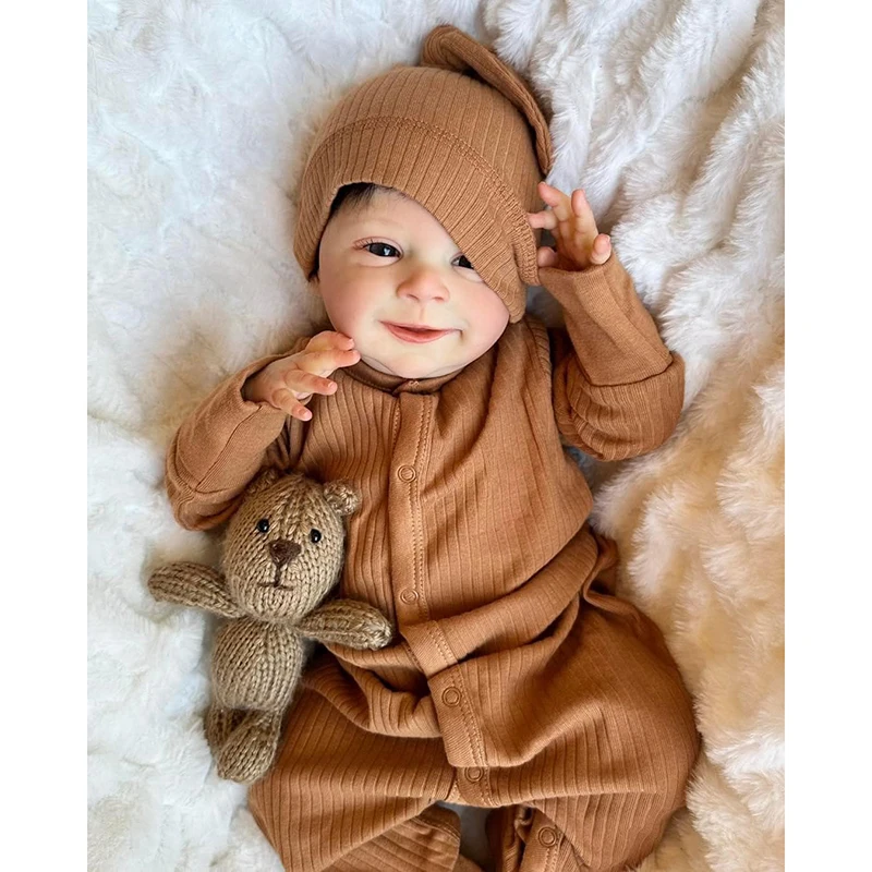 49CM Newborn Baby Sebastian Reborn Dolls Soft Cuddly Body Lifelike 3D Skin with Visible Veins High Quality Bebés Reborns