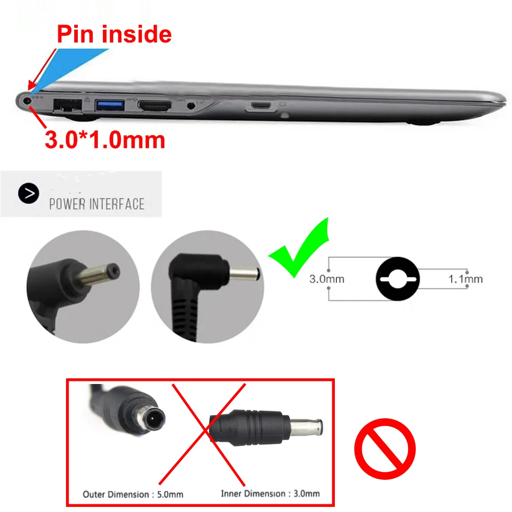 19V 2.1A 40W 3.0*1.0mm AC Laptop Adapter Power Charger For Samsung NP305U1A NP530U3B NP535U3C NP535U4C NP54 ATIV Book 9 P900X3F