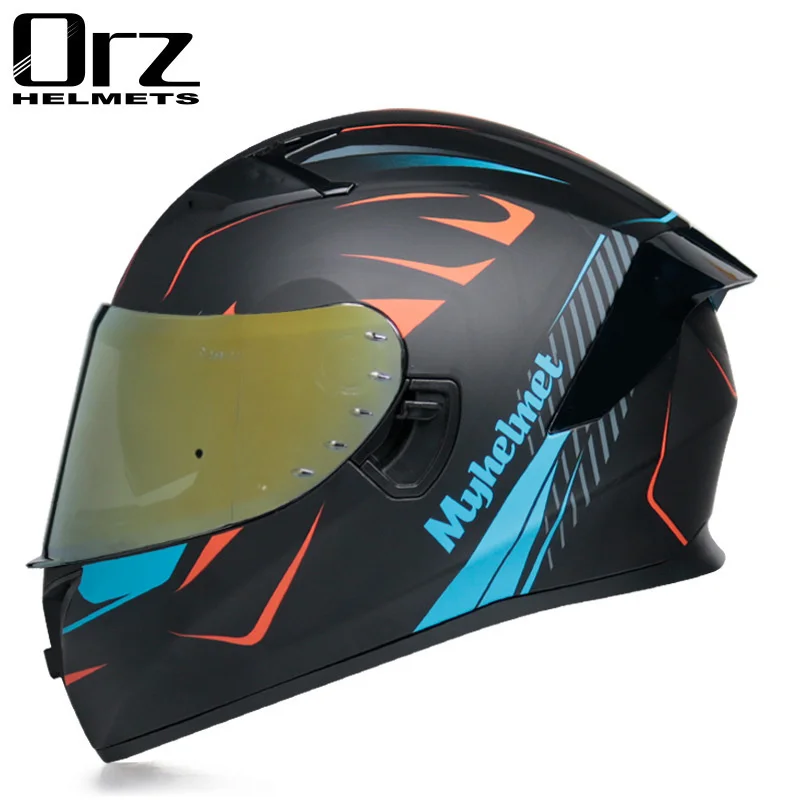 Full Face Motorcycle Helmet Double Visor Motorbike Helmet With Dual Lens For Man Dirt Bike Helmets For Summer Winter 2 Gifts