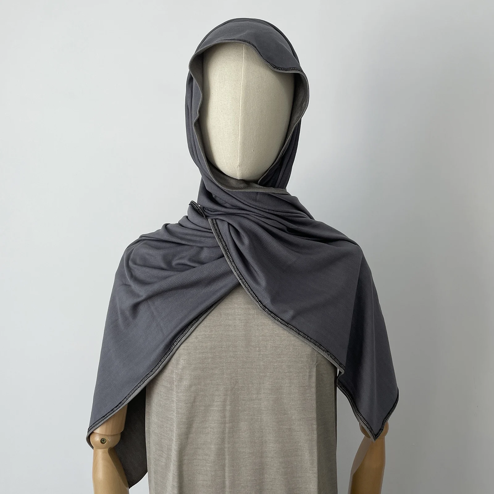 Silver/Bamboo Fiber Blended Scarf EMF Shielding Healthy Headscarf Antibacterial Silver Fiber Stretchy Neckscarf Skin-friendly