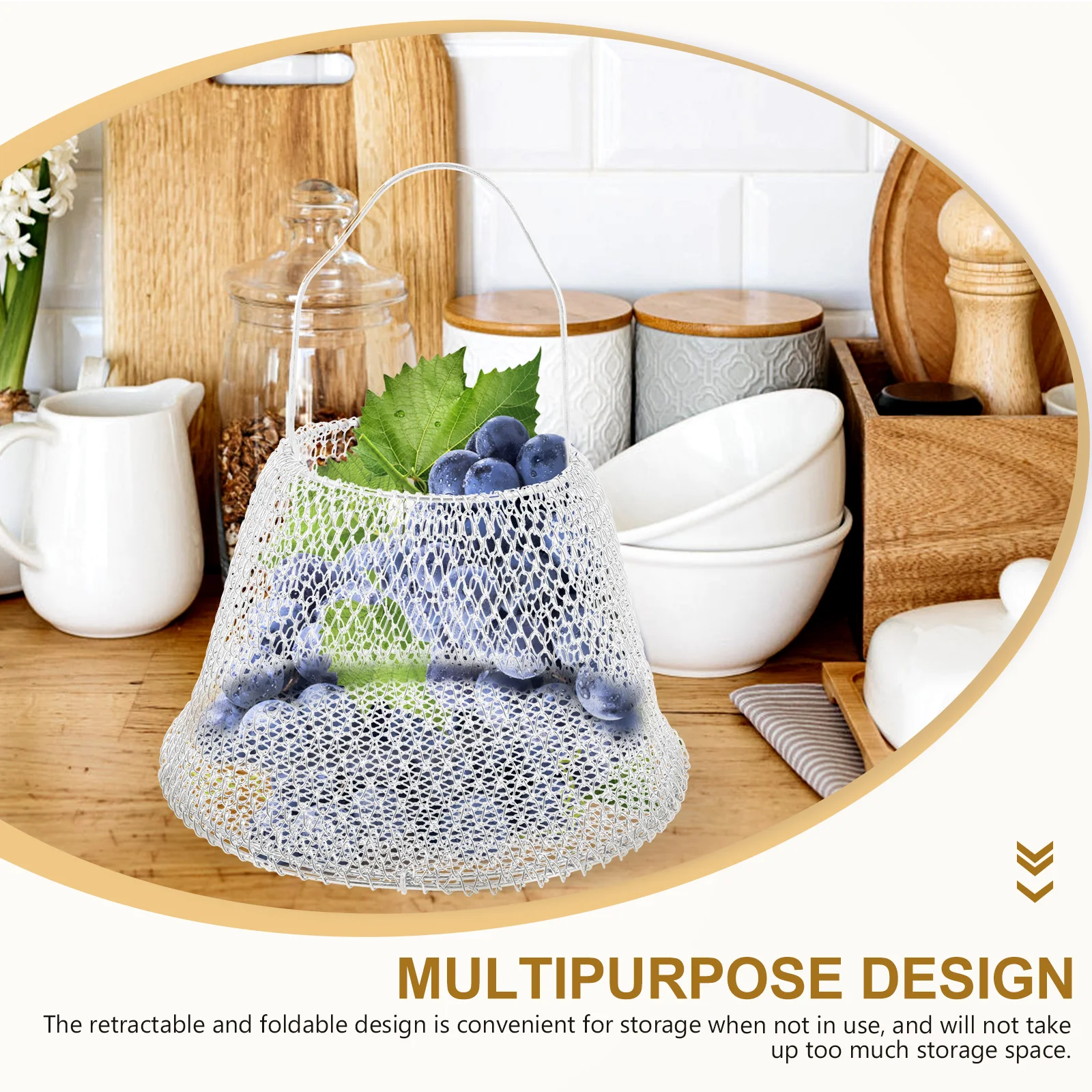 

Premium Foldable Hand-Held Basket For Egg Vegetable Storage Lightweight Portable Organizer Container Reusable Snacks