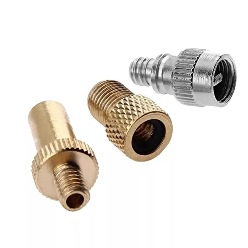 3Pcs/Set Bicycle Valve Adapter Valve Nozzle Adapter Brass SV Sclaverand Dunlop DV AV Car Valve Set