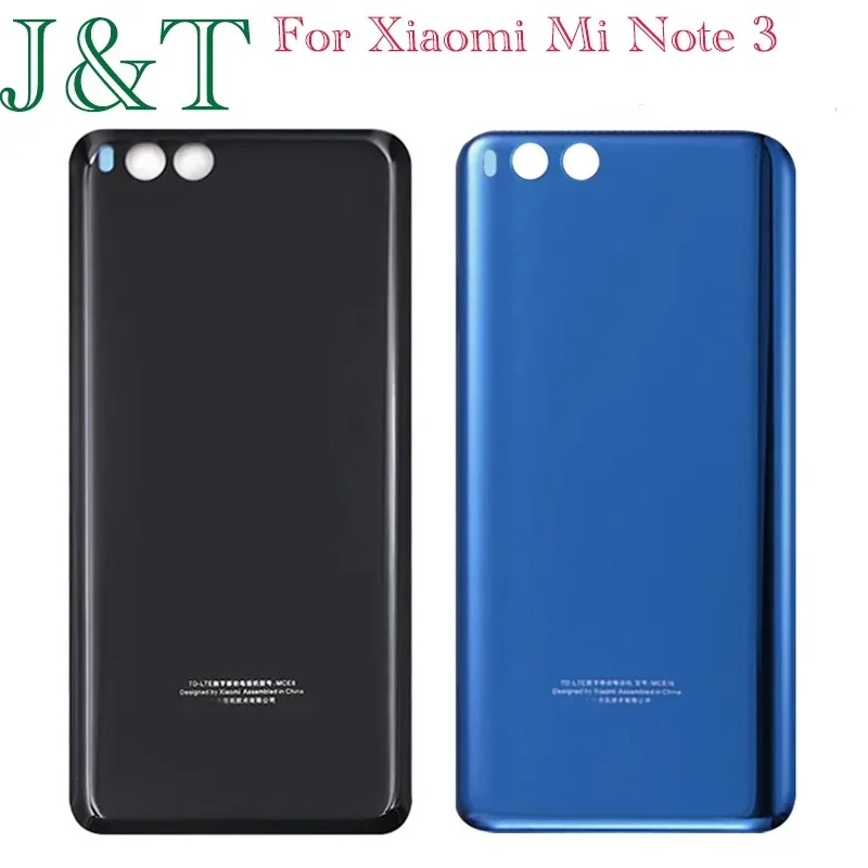 New For Xiaomi Mi Note 3 Battery Back Cover Rear Door 3D Glass Panel Mi Note3 Battery Housing Case With Sticker Adhesive Replace