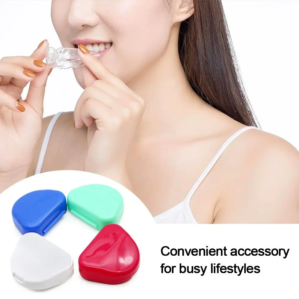Portable Denture Tray Box Dental Orthodontic Braces Retainer Case Dental Denture Box False Teeth Protective Case