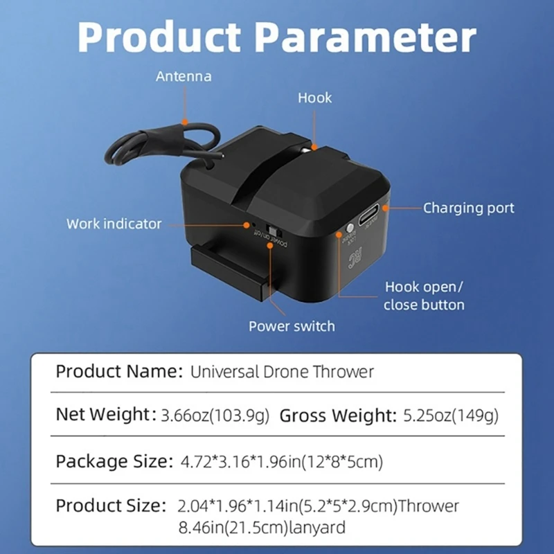 ระบบ Airdrop สําหรับ DJI Mini 4 Pro/3 Pro/AIR3/Avata2 Drone ตกปลาเหยื่องานแต่งงานแหวนของขวัญให้ Life Rescue Airdropper