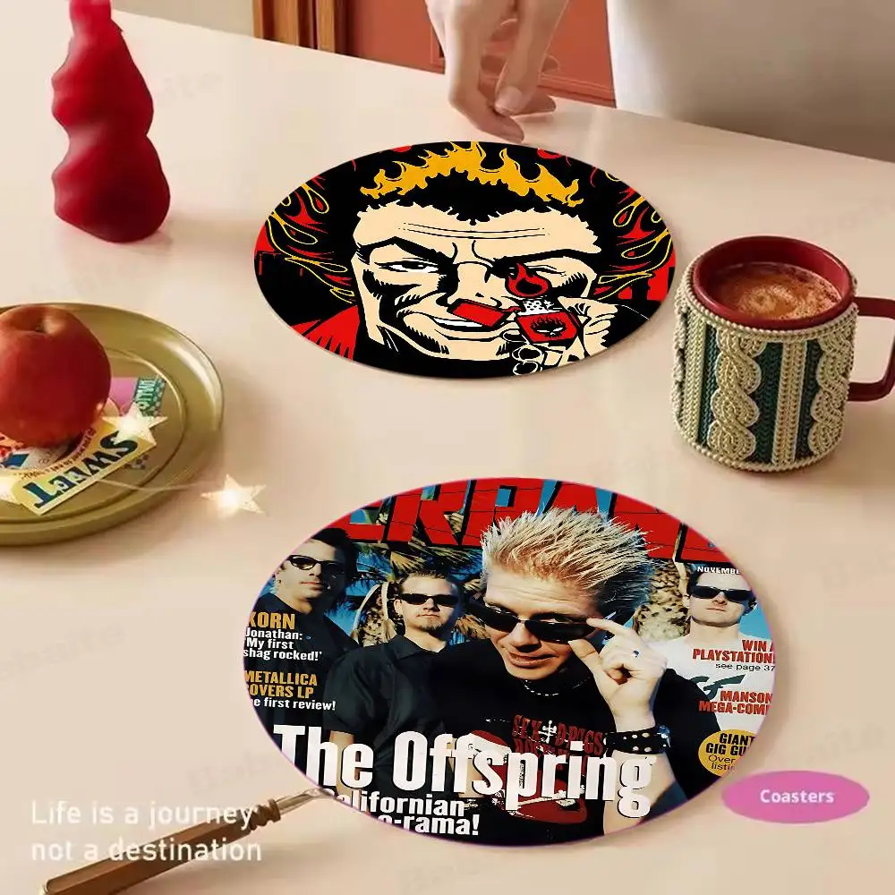 

Pop Punk Band T-The Offspring 1pc Pattern Coaster Tea Cup Heat Insulation Pad Anti-scalding Anti-slip Table Bowl Plate Mat