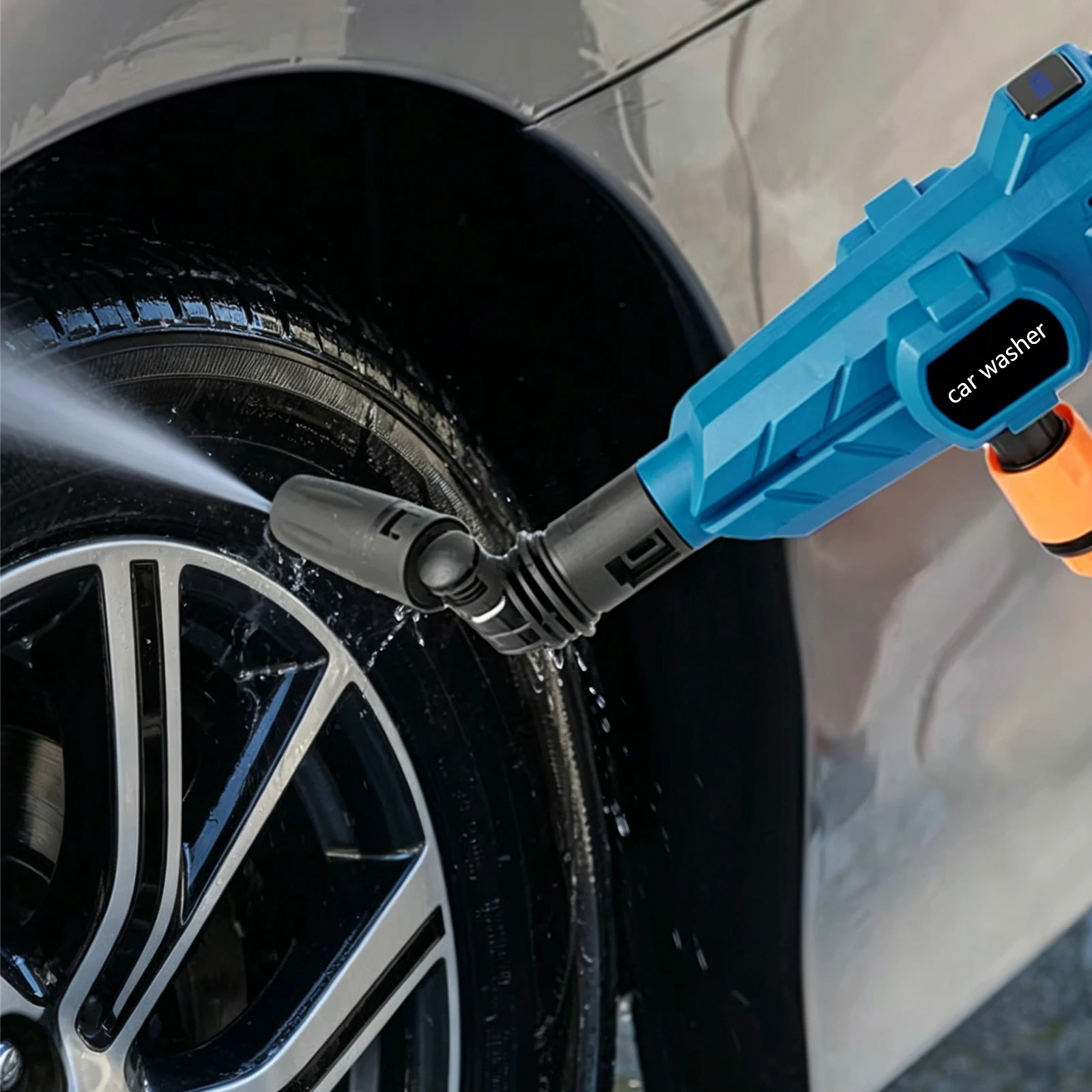 【2026 New】3500W 6-in-1 Nozzle Electric Water Gun 200Bar 30000RPM 3 Gears Digital Display for Car Wash Home Cleaning