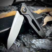 7550 Assisted-Opening Folding Pocket Knife with Stonewashed Reverse Tanto Blade, Green Aluminum Handle Outdoor Camping EDC Tool