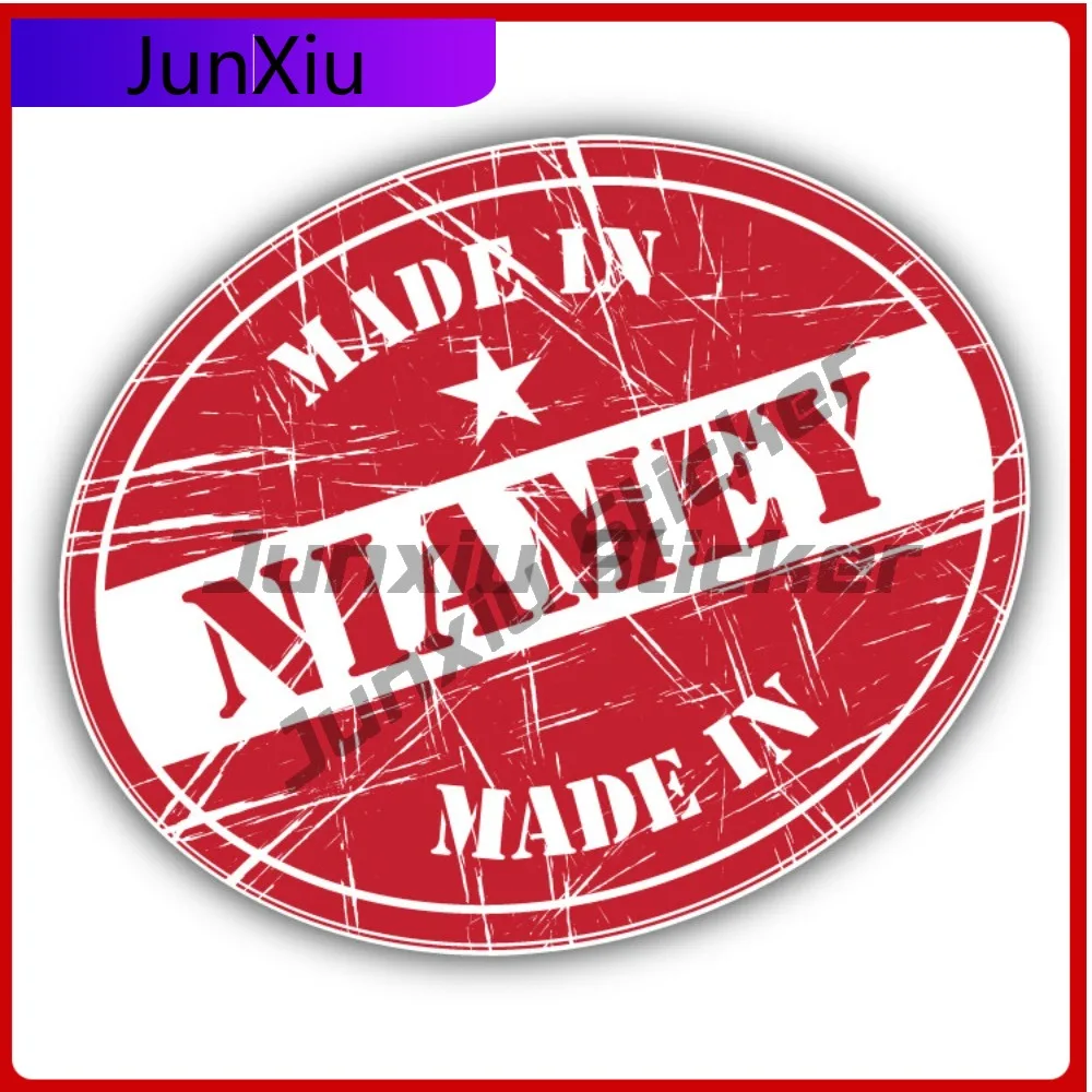 

Made In Niamey Creative Sticker Travel Stamp Car Decal Bumper Stickers Cool Style Helmet Use For Lapto Automotive Decor Water