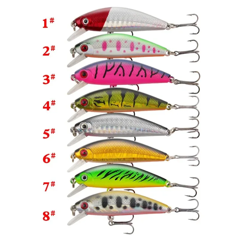 Lure Colorful Submersible Minnow 6.6cm 9.5g Reinforced Hook Ringing Bead Noise Bass Bait Predatory Fishing Metal Jig Head Lures