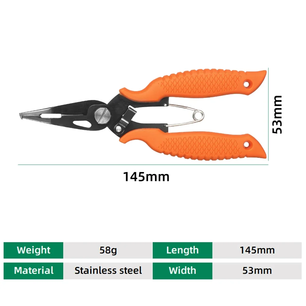 DNDYUJU Stainless Steel Precision Fishing Pliers Seawater Multifunctional Scissors Braid Line Cutter Outdoor Fishing Equipment