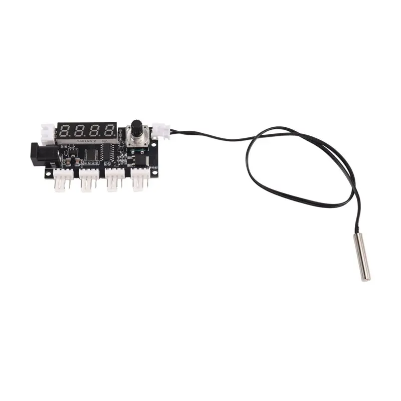 [HOT!A34R】 PWM Fan Controller DC 5-30V 4-Channel Digital Temperature Control Fan Speed Regulator 25Khz 50000RPM