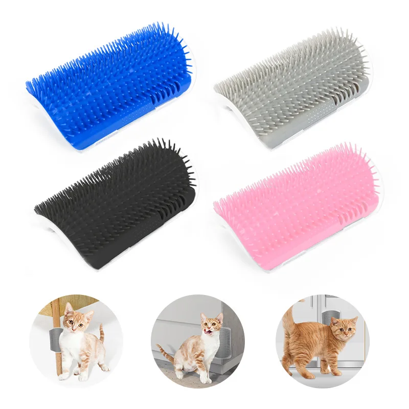 Massage Pet Cat Brush Corner Scrape Hair Removal Beauty Clean Corner Brush Removable  Comb for Kitten Cat scratchers massagetool