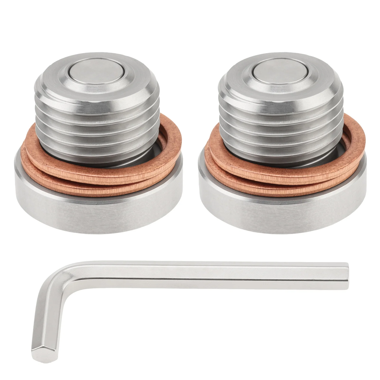 2 Pcs Stainless Steel Engine Magnet Oil Drain Plug Fit for Polaris Ace Ranger RZR Sportsman Scrambler Drain Nut Bolt with Washer