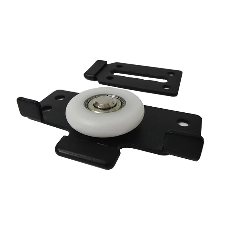 4Sets Metal Heavy Sliding Door Rollers Cupboard Wardrobe Closet Cabinet Door Wheels Moving Pulleys (Upper Wheel+Lower Wheel)