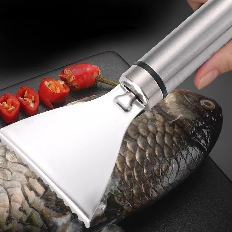 Household Fish Scale Scraper Tool Comfort Grip Handheld Descaler Safe Practical Kitchen Accessory for Seafood Cleaning Task