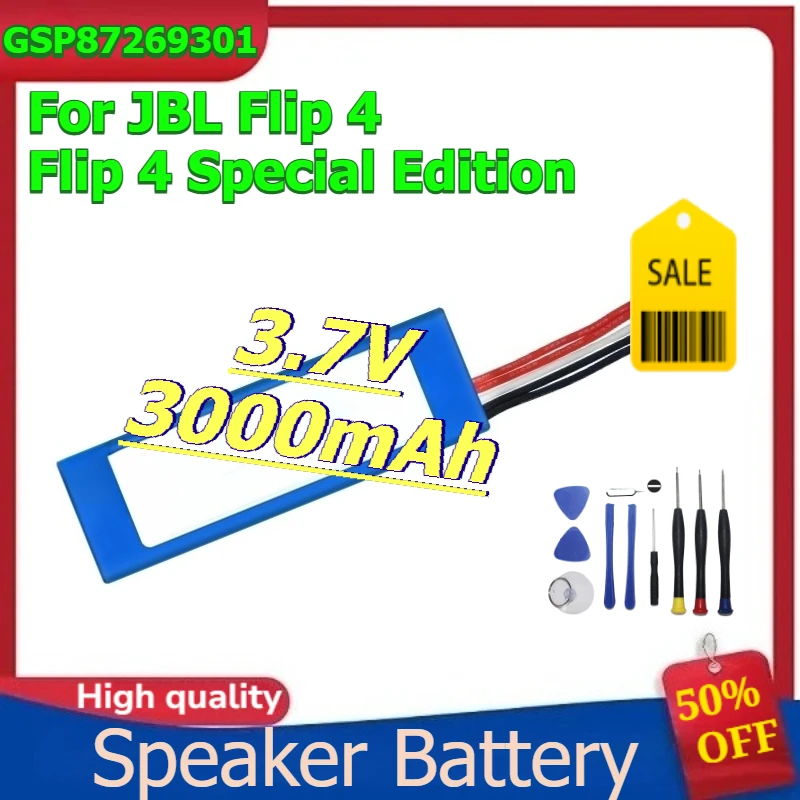 

New GSP87269301 Digital Battery for JBL Flip 4 Flip 4 Special Edition Speaker Battery +Tools 3.7V 3000mAh