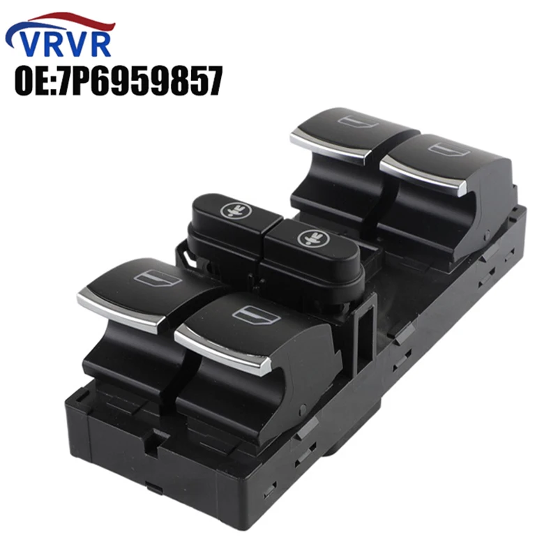 Interruptor maestro de ventanilla eléctrica, accesorio cromado para VW Touareg Sharan, Seat Alhambra 2011, 2012, 2013, 2014, 2015, 7P6959857 7P6959857B