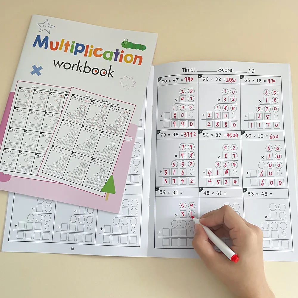 

3pcs Math Workbook for Kids Mathematics Exercises Multiplication Division Digits Problems Workbooks Practical