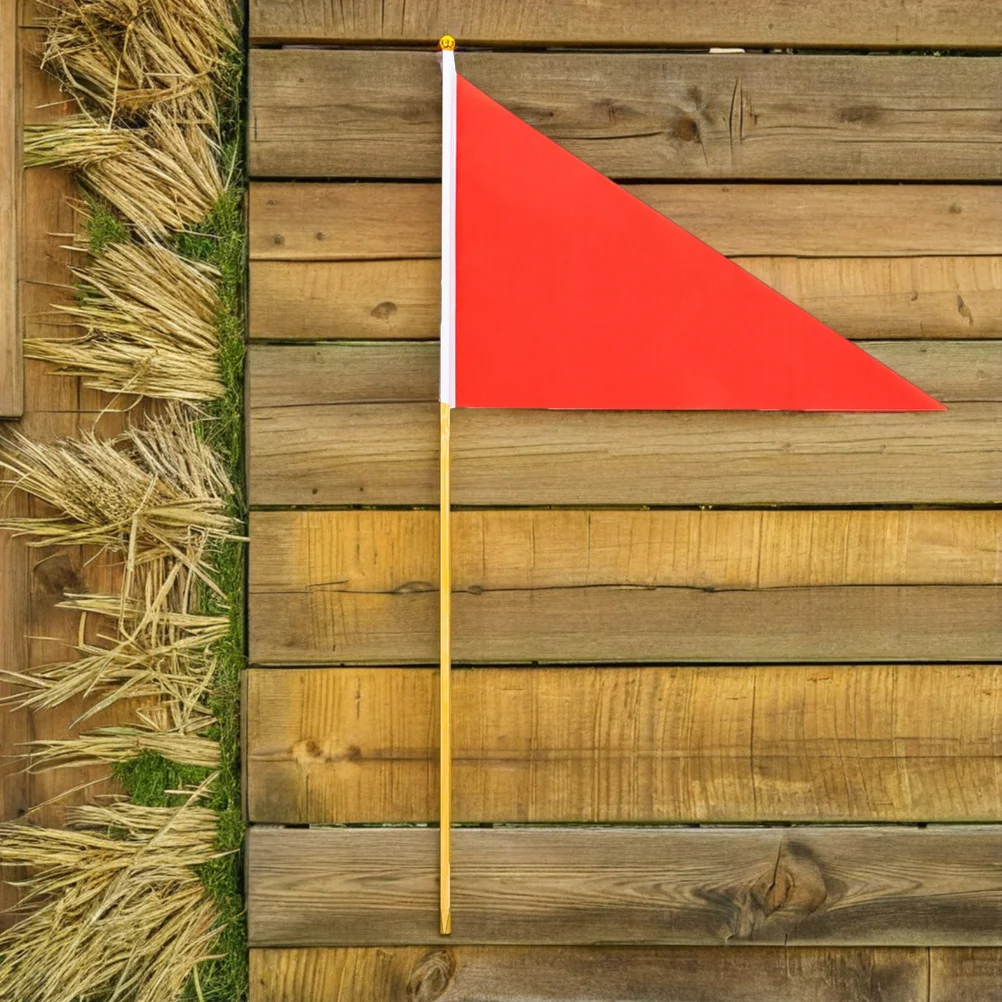 

12pcs Construction Marking Flags Durable Weatherproof Triangle Flags For Lawn Garden Irrigation Survey Outdoor Yard Sprinkler