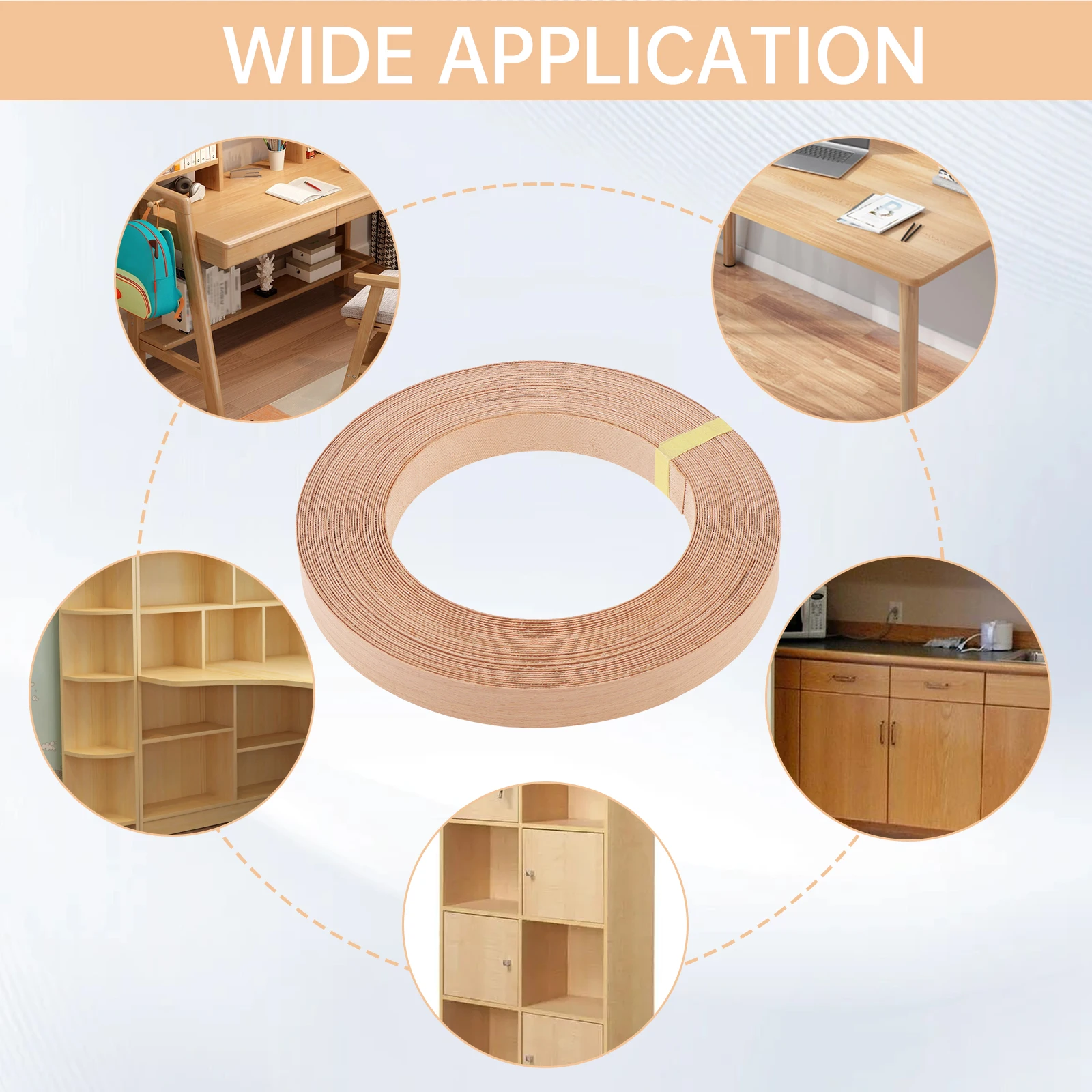 3/4 inch Hot Melt Adhesive Wood Strip Beech Edge Banding for Wood Trim / Furniture / Cabinet & Construction Wood Veneer Sheet