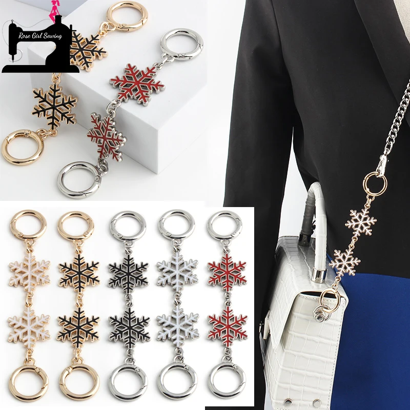 2/5/20 adet 46CM kar şekli çanta DIY çanta genişletici DIY çanta uzatma zinciri çanta kemerler askı kolu yedek aksesuarlar