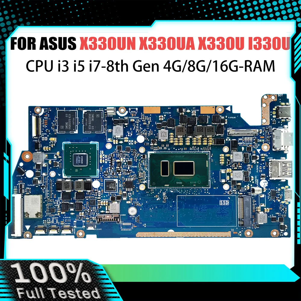 

X330UA Laptop Motherboard For ASUS VivoBook X330UN I330UN I330UA X330U Notebook Mainboard CPU I3 I5 I7-8th Gen 4G/8G/16G-RAM