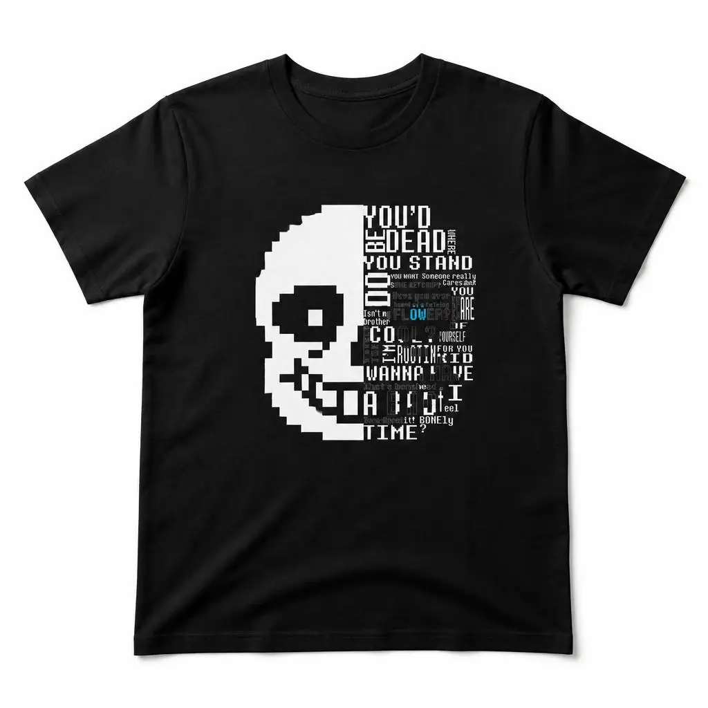 Undertale Sans Face T Shirts Casual Tees Short Sleeve Round Collar T-Shirt Pure Cotton Tops