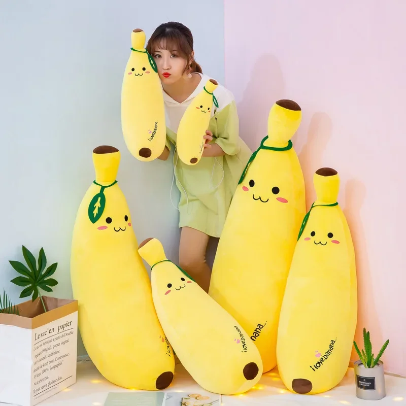 Creative Cartoon Simulated Fruit Banana Soft Stuffed Plush Doll Toys Pillows Kawaii Home Decoration Birthday Gifts for Kid