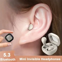 TWS Wireless Bluetooth Headphones In-Ear Invisible Sleep Earbuds With Mic Noise Cancelling Earphones HIFI Music Headset SK19