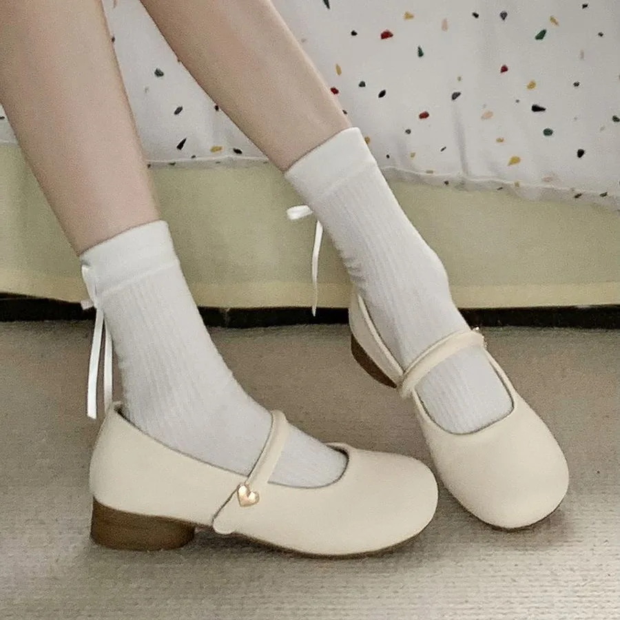 2024 New Women Flats Fashion Round Toe Shallow Mary Jane Shoes Soft Casual Ballet Shoes Low Heel Single Shoes Zapatos De Mujer