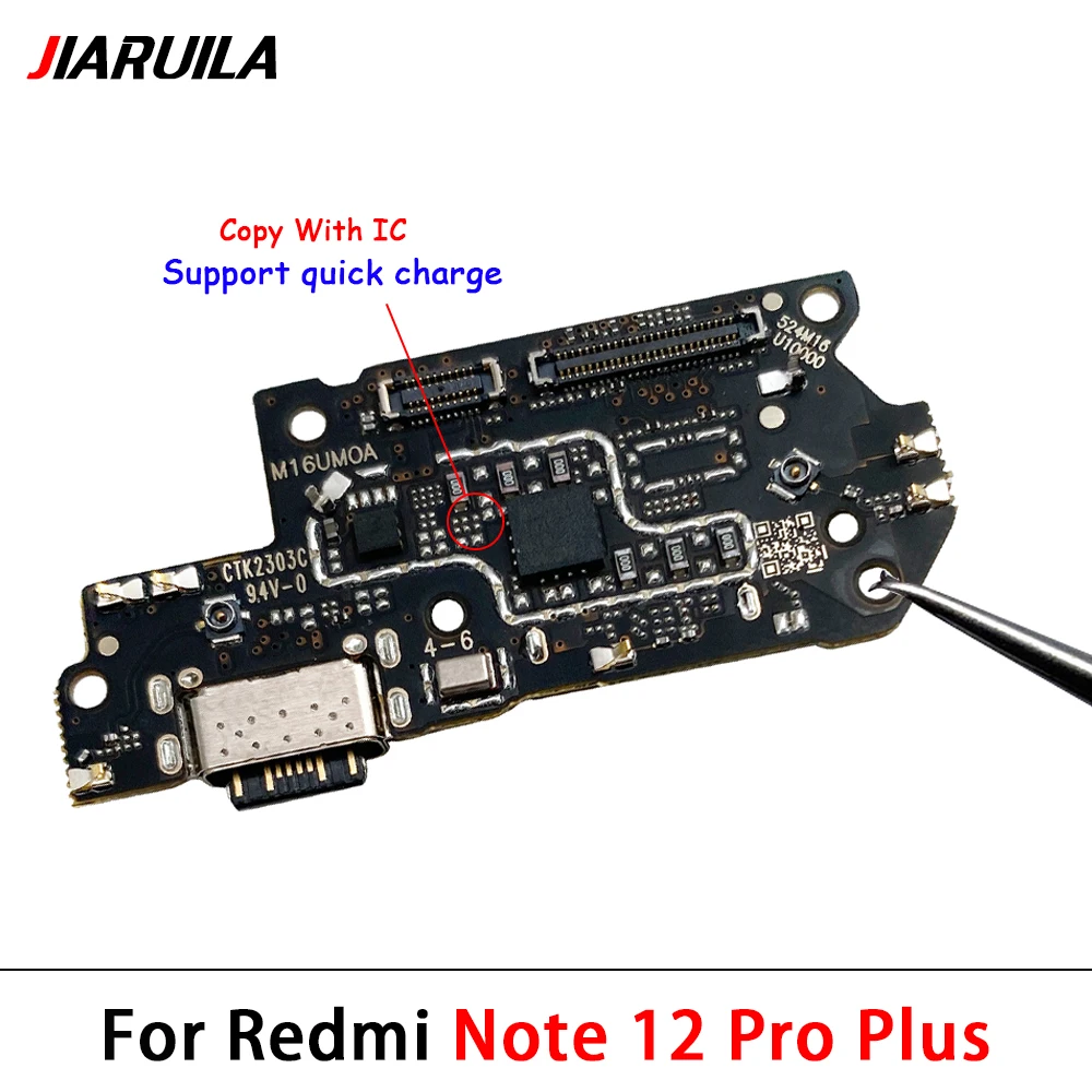 10 Pcs For Xiaomi Redmi Note 12 Pro Plus USB Charging Board Dock Port Flex Cable Repair Parts