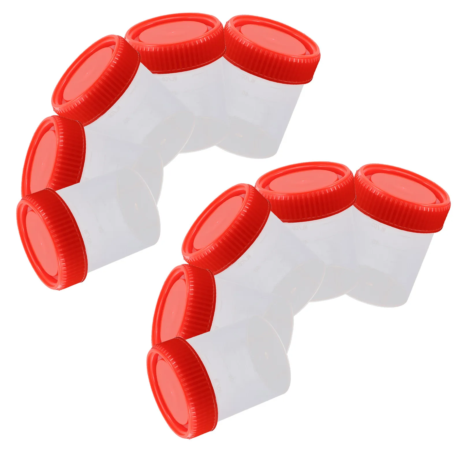 10Pcs Cups with Screw Lids Collection Containers Leak-Resistant Scale Marked Plastic Cups for