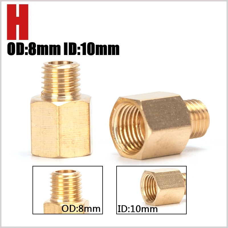 Copper Double End Male Plug Quick Coupler Connector M10x1 M8x1 Female Male Thread Air Socket Connection Fittings 3pcs/set