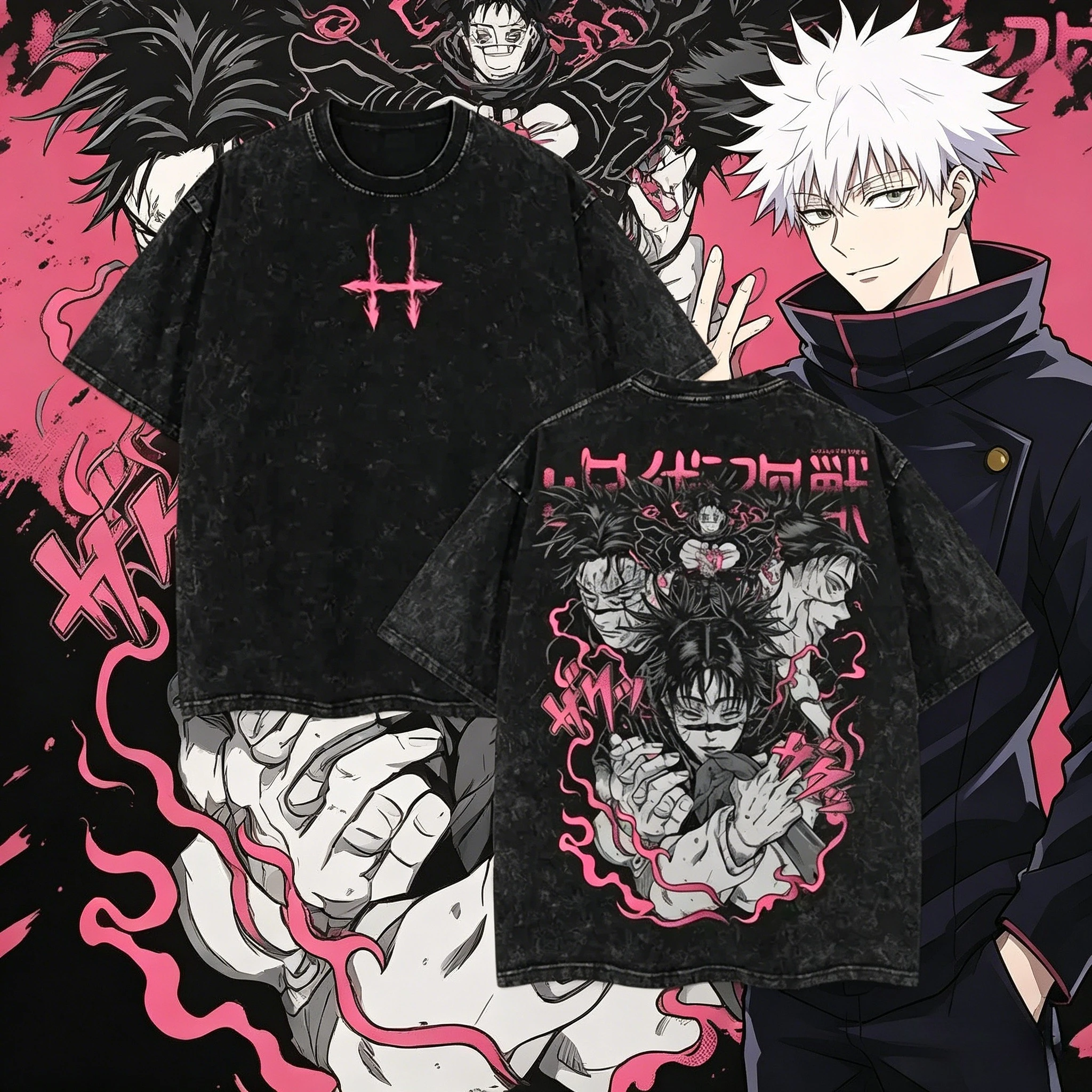2026 Sommer Jujutsu Kaisen Manga T-Shirt Choso Grafik-Kleidung Herren Kurzarm Baumwolle Vintage Washed T-Shirt Harajuku Casual